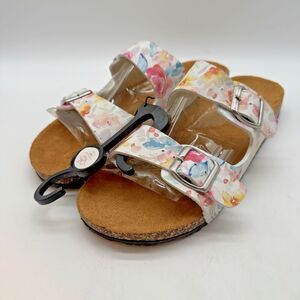 Bobbie Brooks Pastel Floral Double Strap Cork Slides Women's L 9/10 Coastalcore